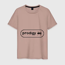 Футболка хлопковая мужская Prodigy лого с муравьем, цвет: пыльно-розовый