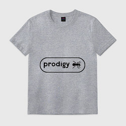 Футболка хлопковая мужская Prodigy лого с муравьем, цвет: меланж