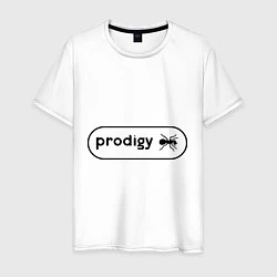 Футболка хлопковая мужская Prodigy лого с муравьем, цвет: белый