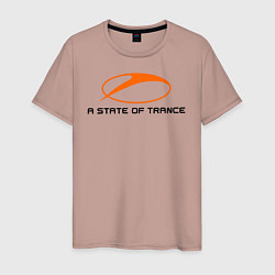 Футболка хлопковая мужская A State of Trance, цвет: пыльно-розовый