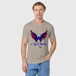 Футболка хлопковая мужская Washington Capitals: Ovechkin, цвет: миндальный — фото 2