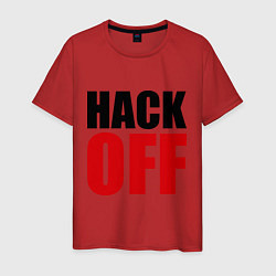 Футболка хлопковая мужская Hack Off, цвет: красный