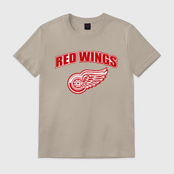 Футболка хлопковая мужская Detroit Red Wings, цвет: миндальный