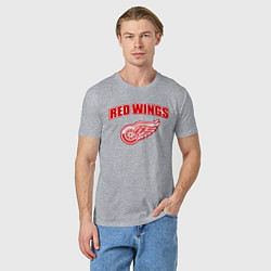 Футболка хлопковая мужская Detroit Red Wings, цвет: меланж — фото 2