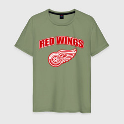 Футболка хлопковая мужская Detroit Red Wings, цвет: авокадо