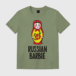 Футболка хлопковая мужская Russian Barbie, цвет: авокадо