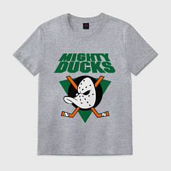Футболка хлопковая мужская Anaheim Mighty Ducks, цвет: меланж