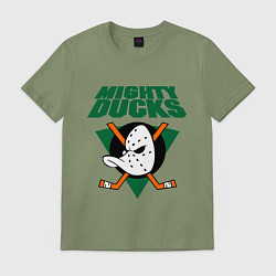 Футболка хлопковая мужская Anaheim Mighty Ducks, цвет: авокадо