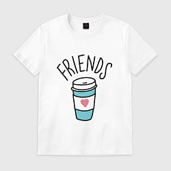 Футболка хлопковая мужская Best friends, цвет: белый