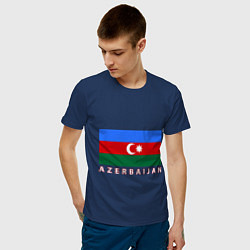 Футболка хлопковая мужская Азербайджан, цвет: тёмно-синий — фото 2