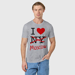 Футболка хлопковая мужская I love Moscow, цвет: меланж — фото 2