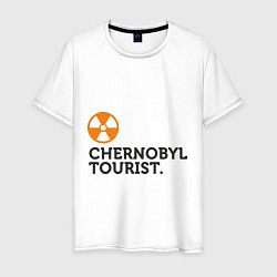 Футболка хлопковая мужская Chernobyl tourist, цвет: белый