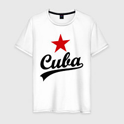 Футболка хлопковая мужская Cuba Star цвета белый — фото 1