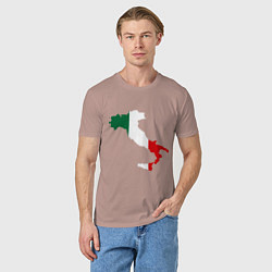 Футболка хлопковая мужская Италия (Italy), цвет: пыльно-розовый — фото 2