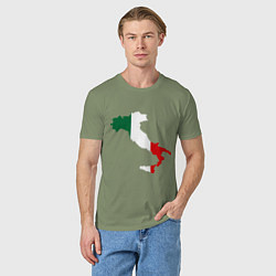 Футболка хлопковая мужская Италия (Italy), цвет: авокадо — фото 2