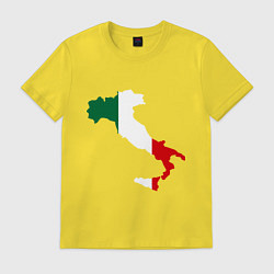 Футболка хлопковая мужская Италия (Italy), цвет: желтый