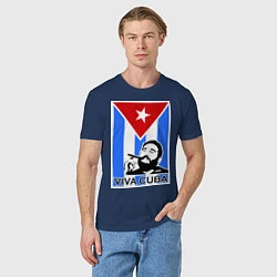 Футболка хлопковая мужская Fidel: Viva, Cuba!, цвет: тёмно-синий — фото 2