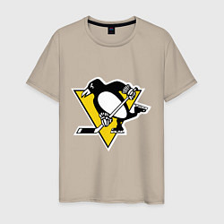 Футболка хлопковая мужская Pittsburgh Penguins, цвет: миндальный