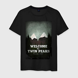 Футболка хлопковая мужская Welcome to Twin Peaks, цвет: черный