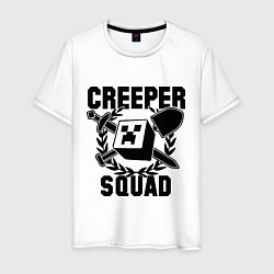 Футболка хлопковая мужская Creeper Squad, цвет: белый