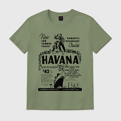 Футболка хлопковая мужская Havana Cuba, цвет: авокадо