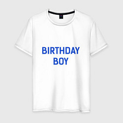 Футболка хлопковая мужская Birthday Boy, цвет: белый