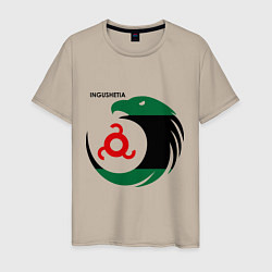 Футболка хлопковая мужская Ingushetia Eagle, цвет: миндальный