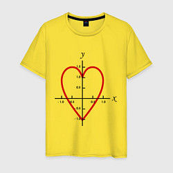 Футболка хлопковая мужская Формула любви математическая 2, цвет: желтый