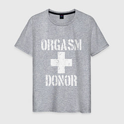 Футболка хлопковая мужская Orgasm + donor, цвет: меланж