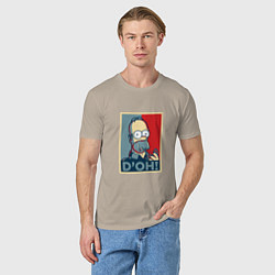 Футболка хлопковая мужская D'oh Poster, цвет: миндальный — фото 2