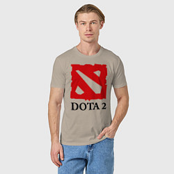 Футболка хлопковая мужская Dota 2: Logo, цвет: миндальный — фото 2