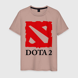 Футболка хлопковая мужская Dota 2: Logo, цвет: пыльно-розовый