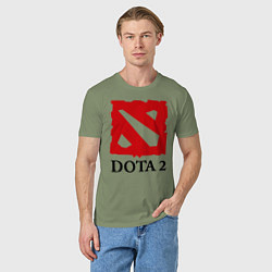 Футболка хлопковая мужская Dota 2: Logo, цвет: авокадо — фото 2