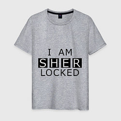 Футболка хлопковая мужская I am Sherlocked, цвет: меланж