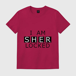 Футболка хлопковая мужская I am Sherlocked, цвет: маджента