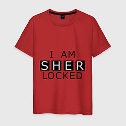 Футболка хлопковая мужская I am Sherlocked, цвет: красный