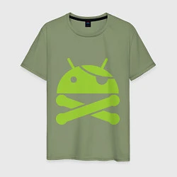 Футболка хлопковая мужская Android super user, цвет: авокадо