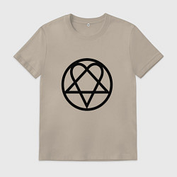 Футболка хлопковая мужская HIM Symbol, цвет: миндальный