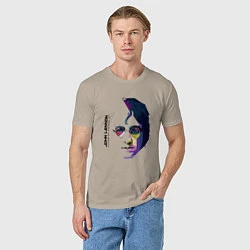 Футболка хлопковая мужская John Lennon: Techno, цвет: миндальный — фото 2