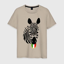 Футболка хлопковая мужская Juventus Zebra, цвет: миндальный
