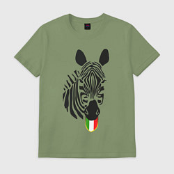 Футболка хлопковая мужская Juventus Zebra, цвет: авокадо