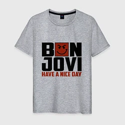 Футболка хлопковая мужская Bon Jovi: Nice day, цвет: меланж
