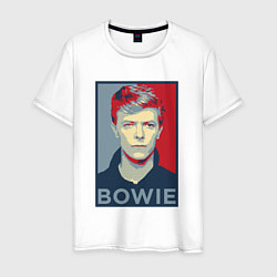 Футболка хлопковая мужская Bowie Poster, цвет: белый