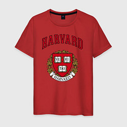 Футболка хлопковая мужская Harvard university, цвет: красный