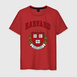 Футболка хлопковая мужская Harvard university, цвет: красный