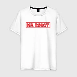 Футболка хлопковая мужская MR ROBOT, цвет: белый