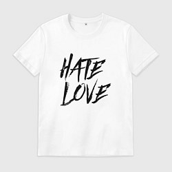 Футболка хлопковая мужская FACE Hate Love, цвет: белый