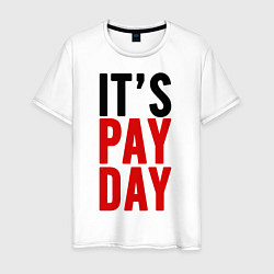 Футболка хлопковая мужская It's pay day, цвет: белый