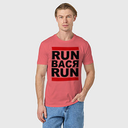 Футболка хлопковая мужская Run Вася Run, цвет: коралловый — фото 2