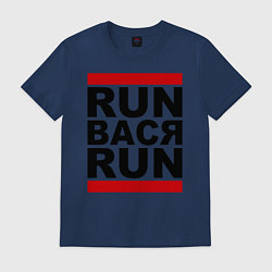 Футболка хлопковая мужская Run Вася Run, цвет: тёмно-синий